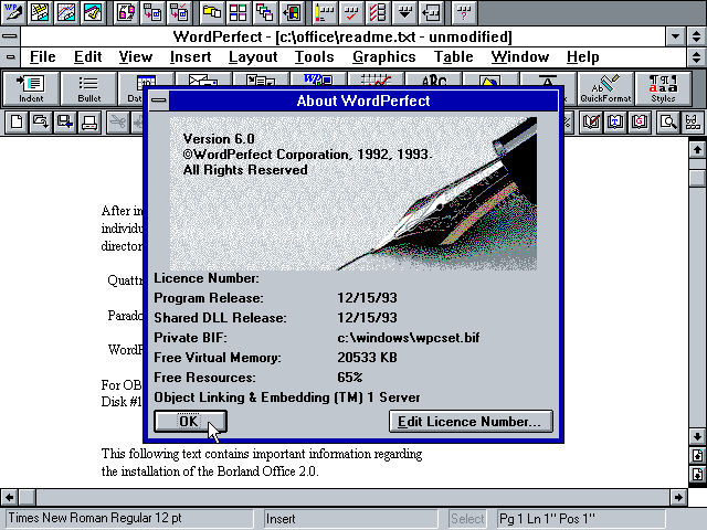 Borland Office 2.0 - Word Perfect